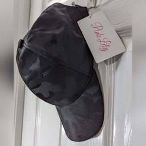 NEW WITH TAGS Pink Lily OS Black Camo Baseball Cap